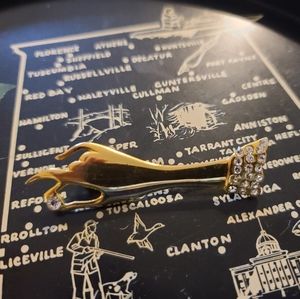 Vintage Hand holding stone Brooch Pin